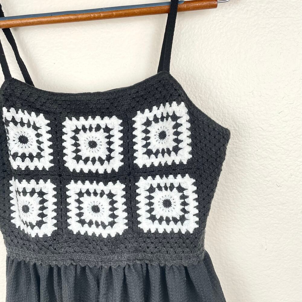 Womens Tank Top Sz M Crochet‎ Granny Square Boho 70's Hippie Festival Cottage - Picture 3 of 7